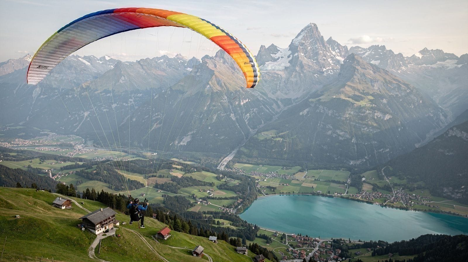 Tandem Paragliding in Interlaken: Flying Above the Eiger's Lakes